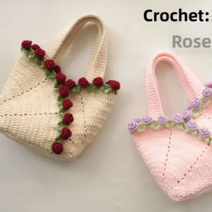 Crochet Rose Bouquet Blanket Bag