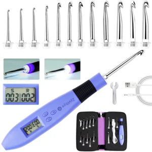 12pcs Interchangeable Lighted Crochet Hook Set