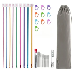 Crochet Hooks With Storage Bag Tunisian Set